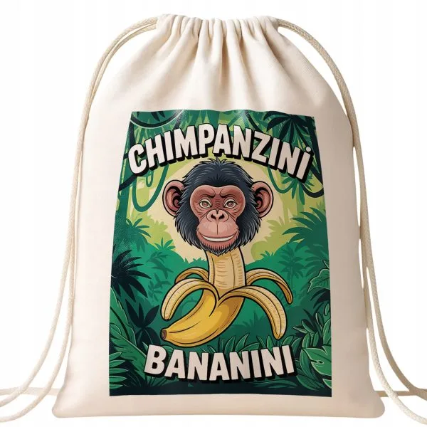 Plecak bawełniany Chimpanzini Bananini viral tiktok brainrot