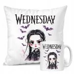 Zestaw Kubek + Poduszka Nevermore Wednesday Addams Dla Fanów Prezent