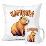 Zestaw Kubek + Poduszka Kapibara Capybara Zwierzak Słodki Dla Dzieci