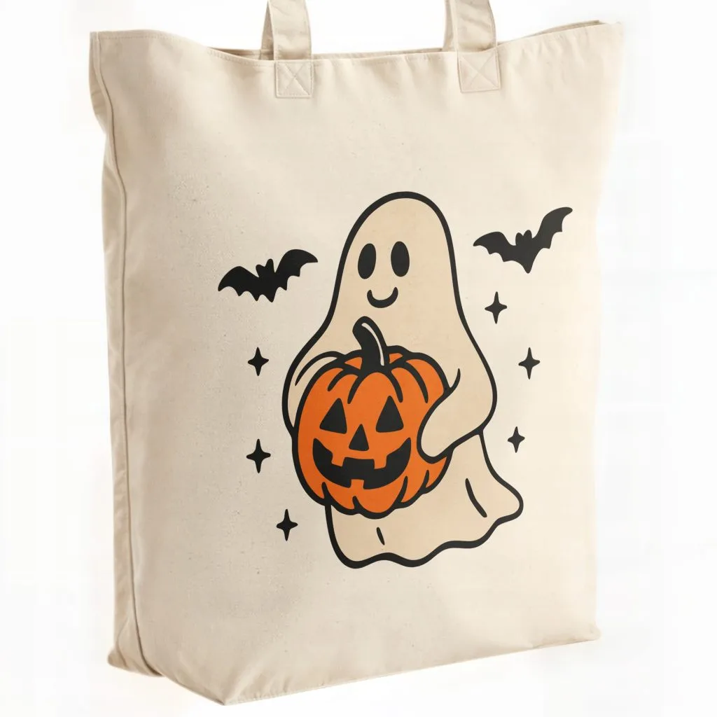 Torba bawełniana premium Halloween Jesień Dynia Duch Prezent