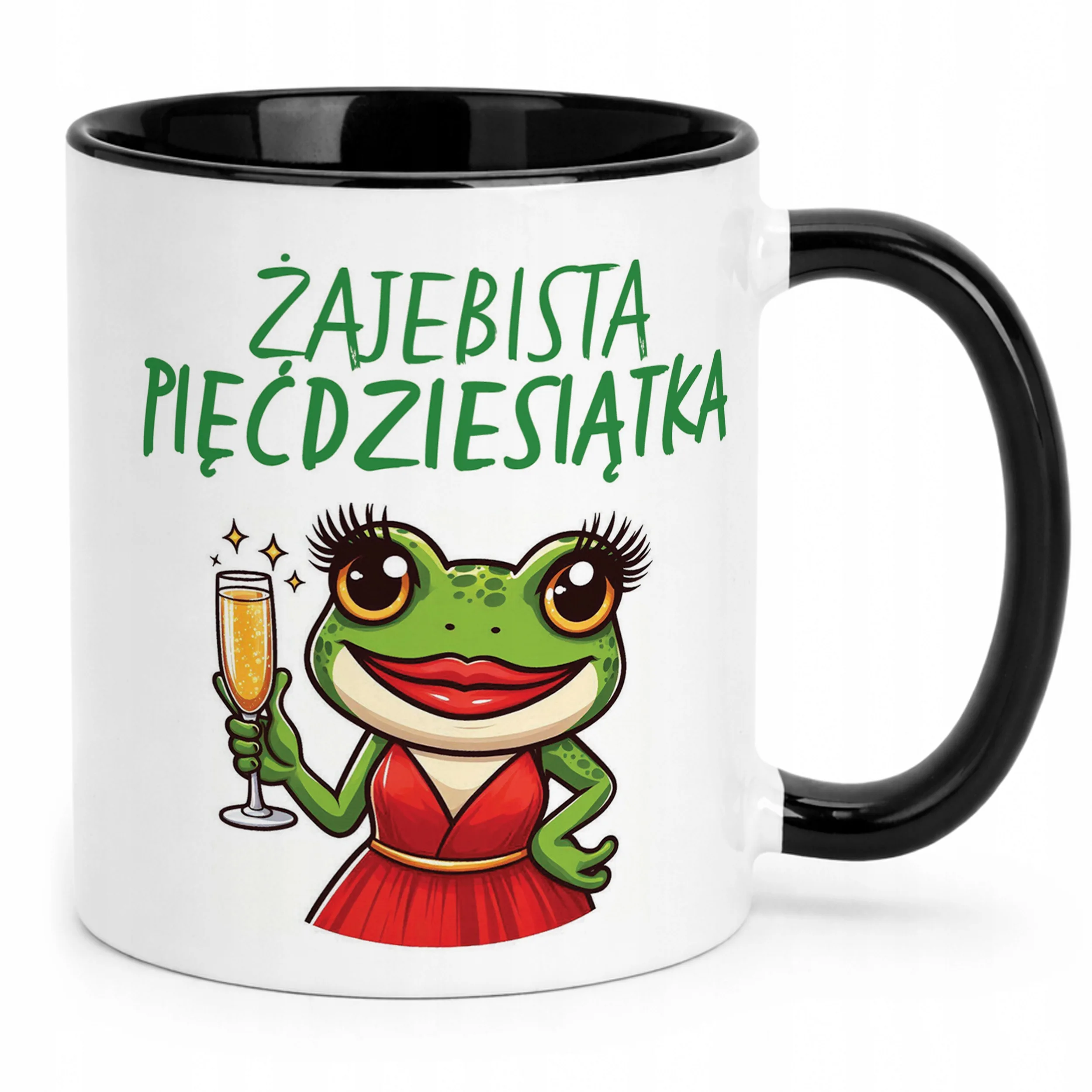 Kubek Czarny Żajebista 50 Dla Kobiety Na Urodziny Prezent
