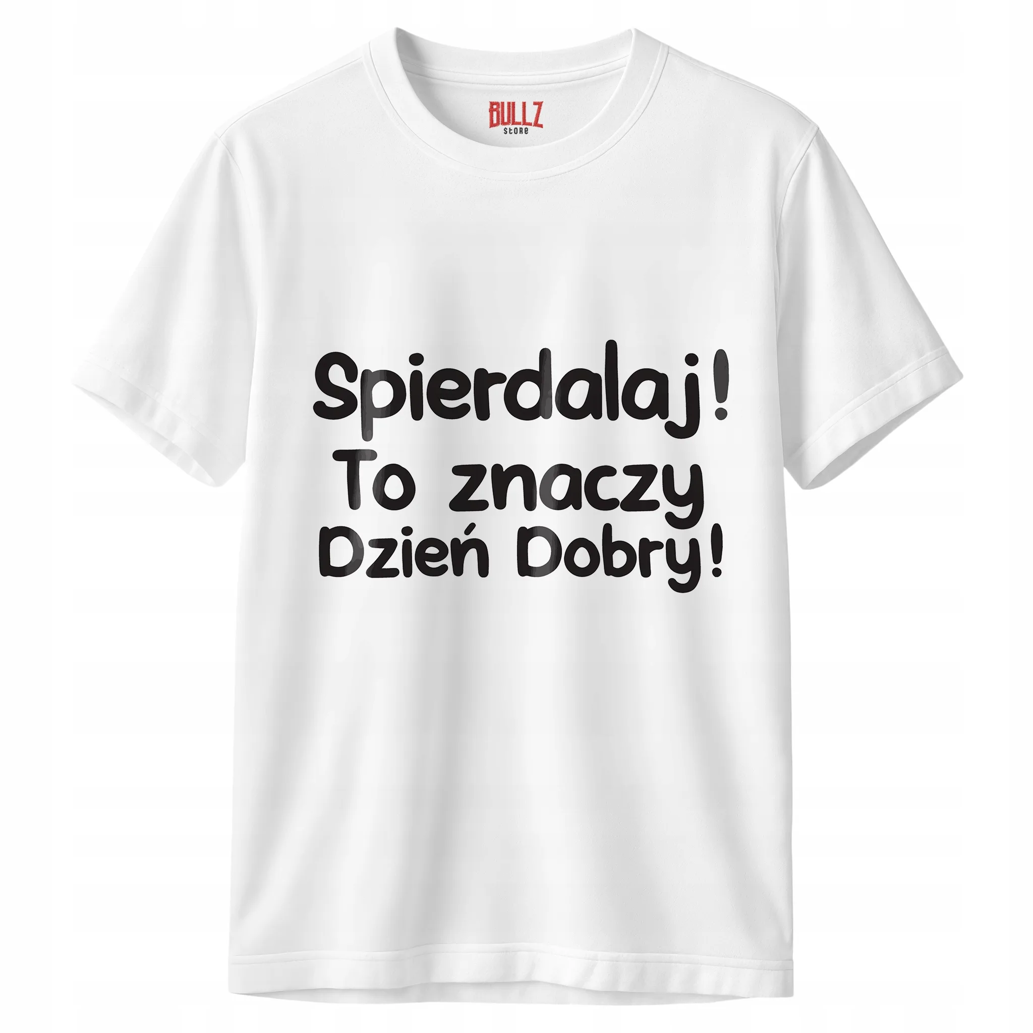 Koszulka biała męska Spie***laj To Znaczy Dzień Dobry Prezent r. 3XL