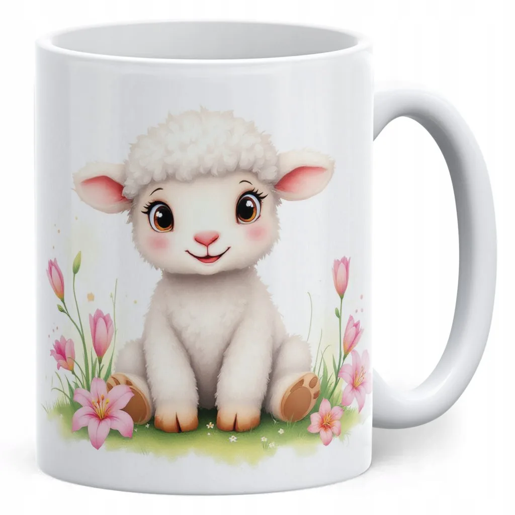 Kubek ceramiczny Wielkanocny Z okazji Świąt Wielkanocnych Baranek Wiosna