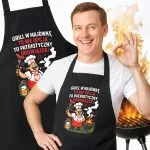 Bawełniany Czarny Fartuch Kuchenny Grill W Majówkę Patriotyczny Obowiązek