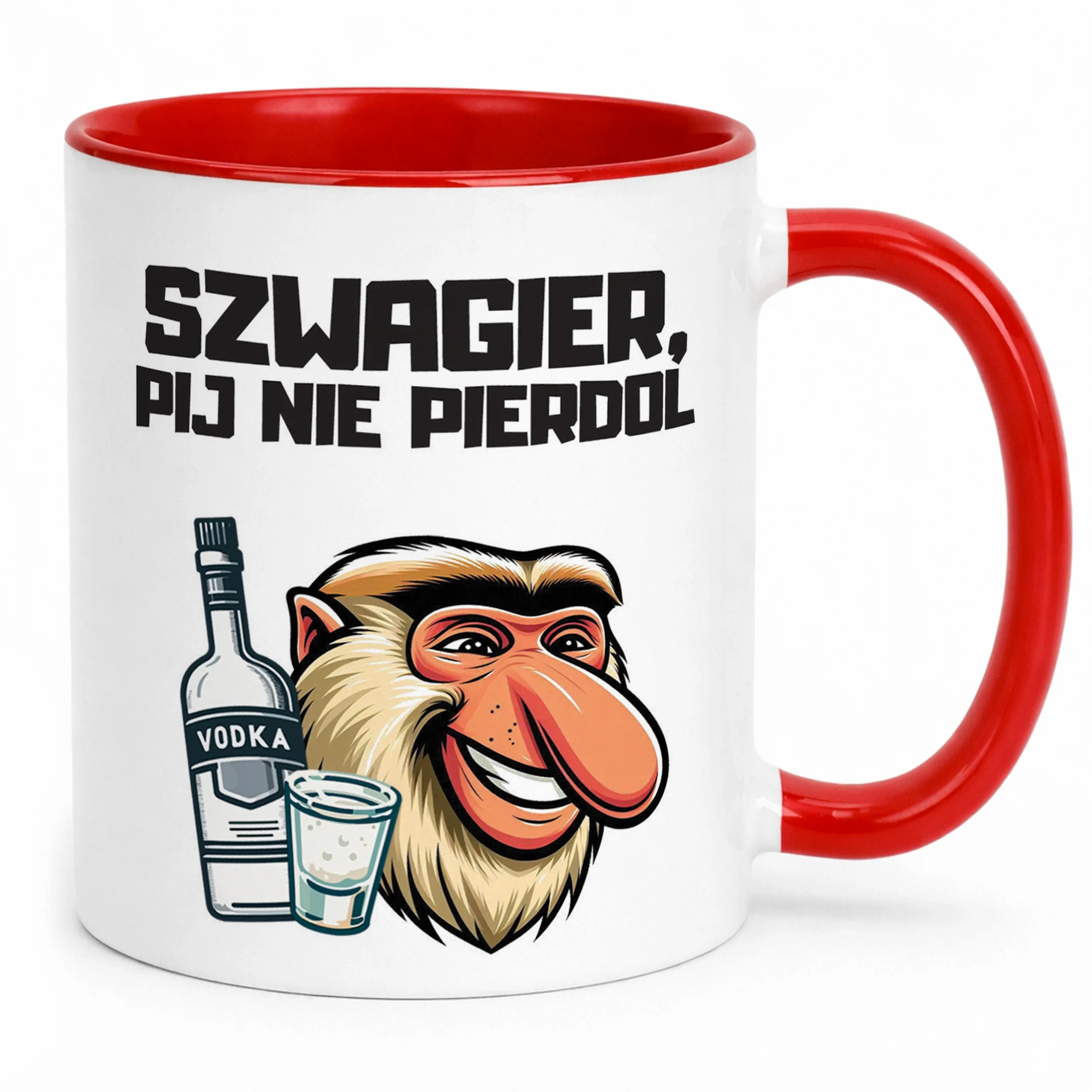 Kubek Czerwony Janusz Nosacz Szwagier Pij Zabawny Prezent