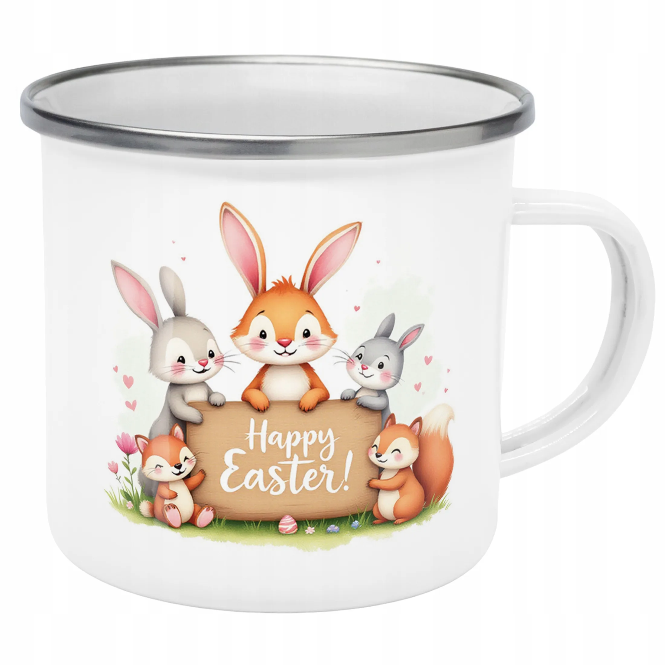 Emaliowany Kubek Garnuszek Wielkanoc Prezent Happy Easter Prezent