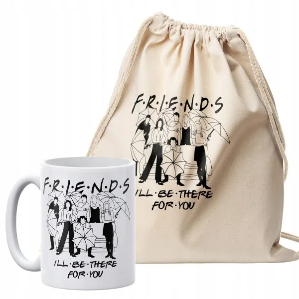 Zestaw plecak bawełniany + kubek Friends Przyjaciele Serial