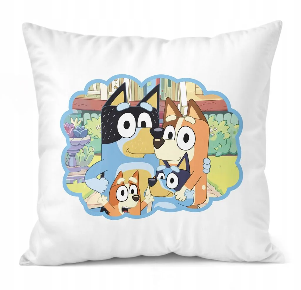 Poduszka 38x38cm Bluey Bingo Dla Fana Bajki Dla Dzieci Prezent