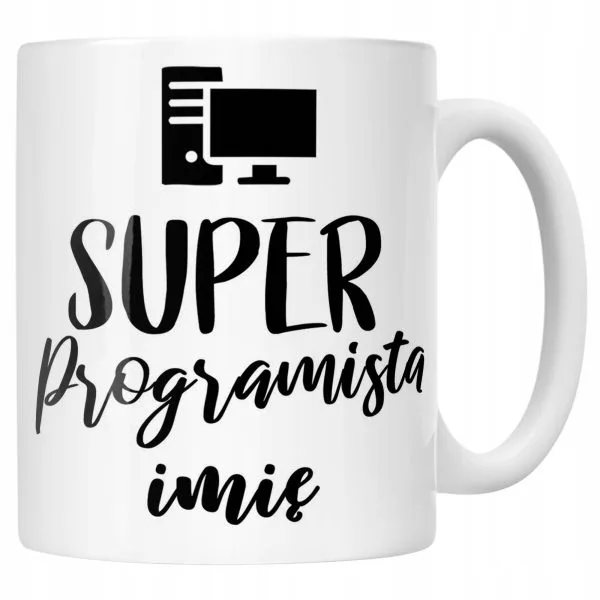 Kubek Ceramiczny Personalizowany Super Programista Prezent Upominek