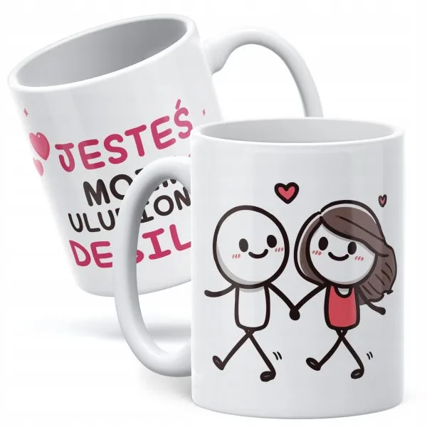 Kubek ceramiczny 330ml Walentynki Jesteś Moim Ulubionym Debilem Prezent