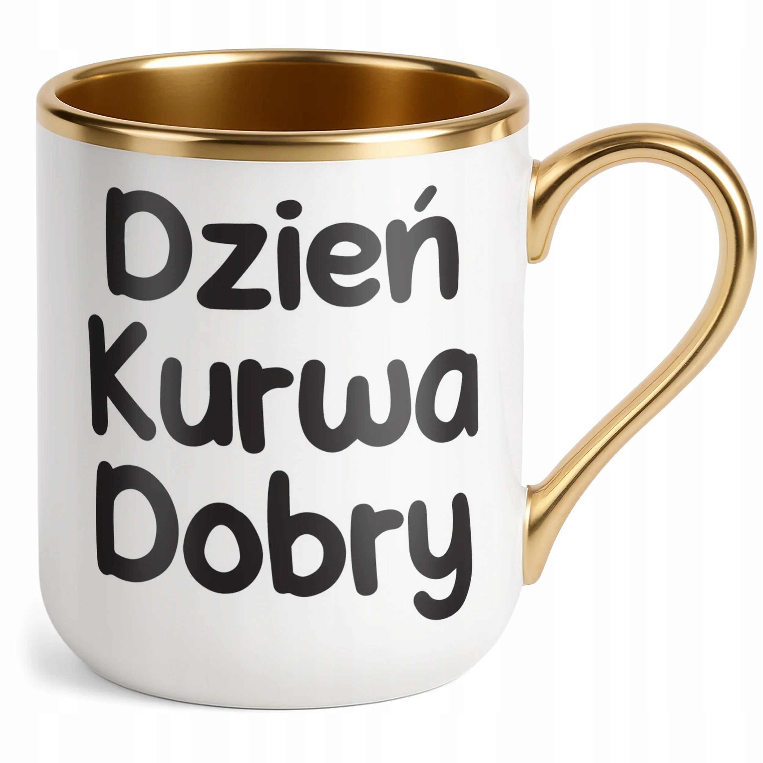 Kubek Premium Złoty Dzień Ku*wa Dobry Śmieszny Zabawny Prezent