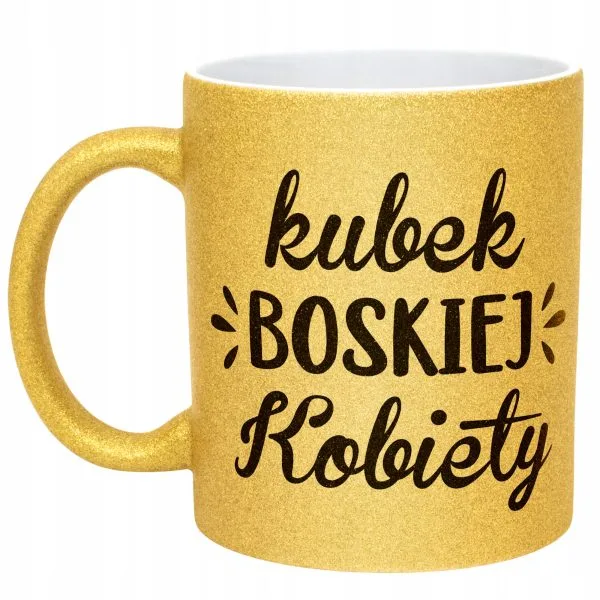 Złoty kubek brokatowy Dzień Kobiet Zabawny Prezent Upominek Dla Kobiety