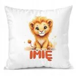 Poduszka 38x38cm Personalizowana Lew Zwierzak Słodki Dla Dzieci