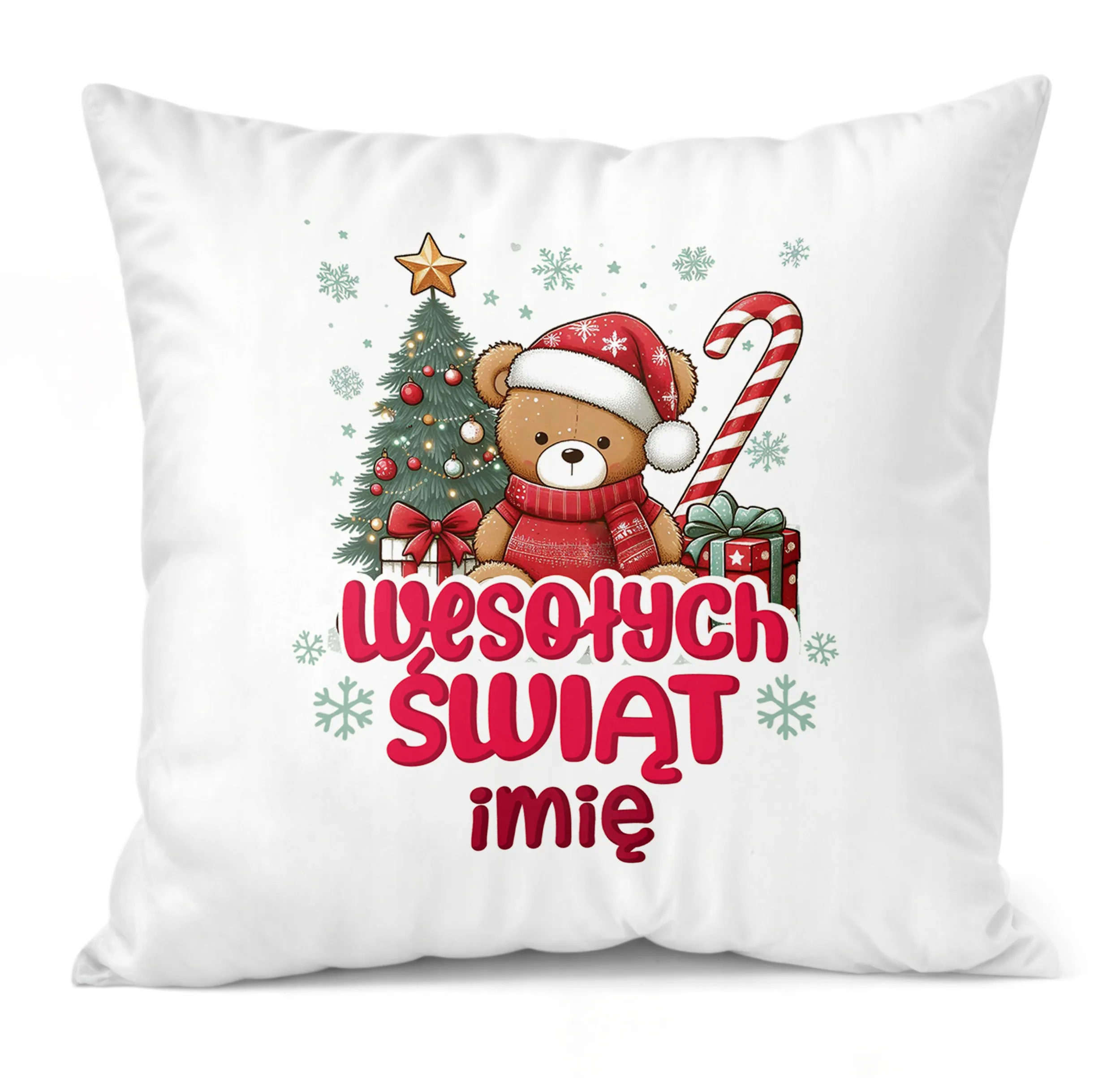 Poduszka 38x38cm Personalizowana Świąteczna Wesołych Świąt Prezent