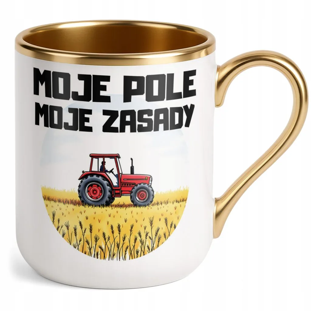 Kubek Premium Złoty Rolnik Dla Rolnika Traktor Zabawny Prezent