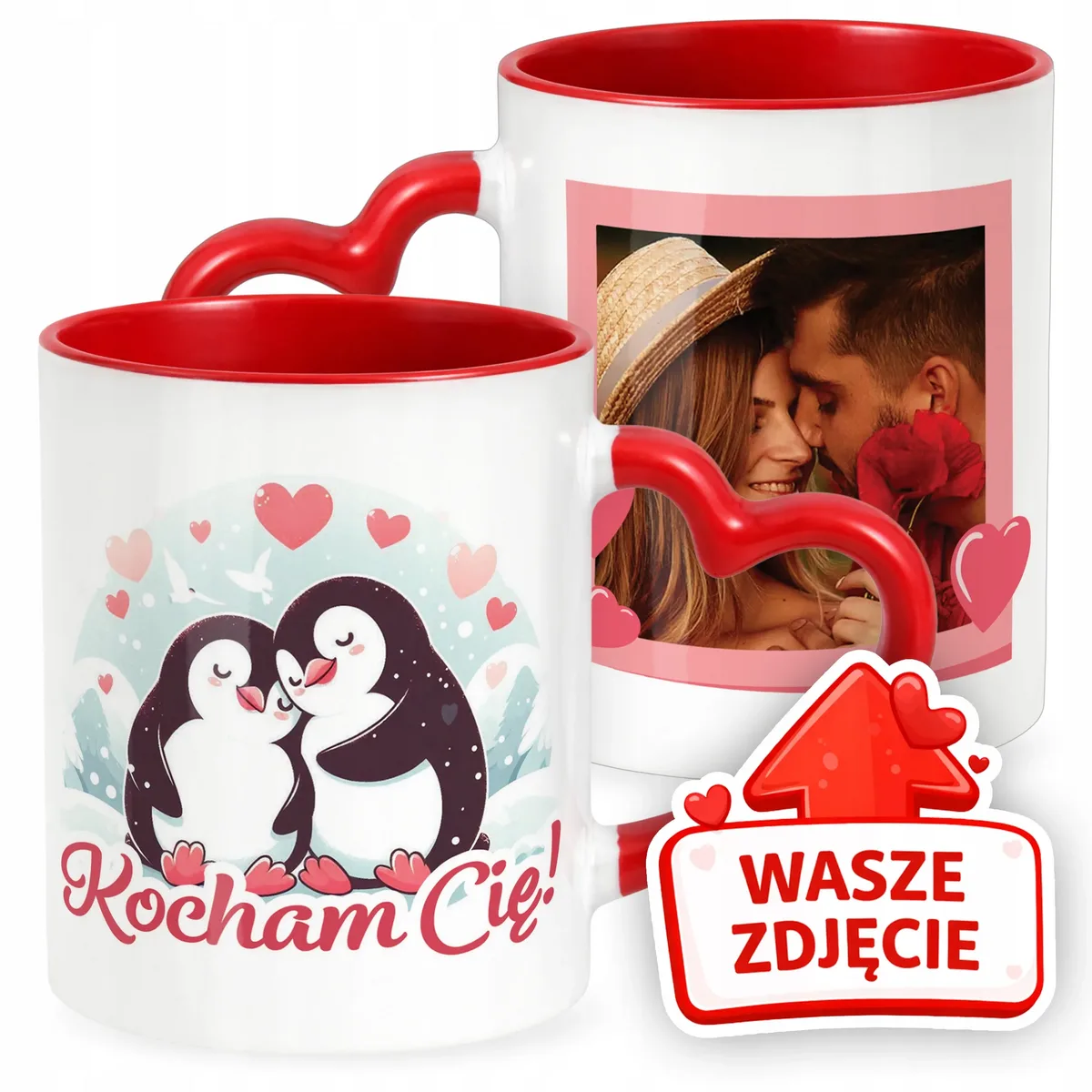 Kubek Walentynkowy Z Własnym Zdjęciem Serce Walentynki Prezent Upominek