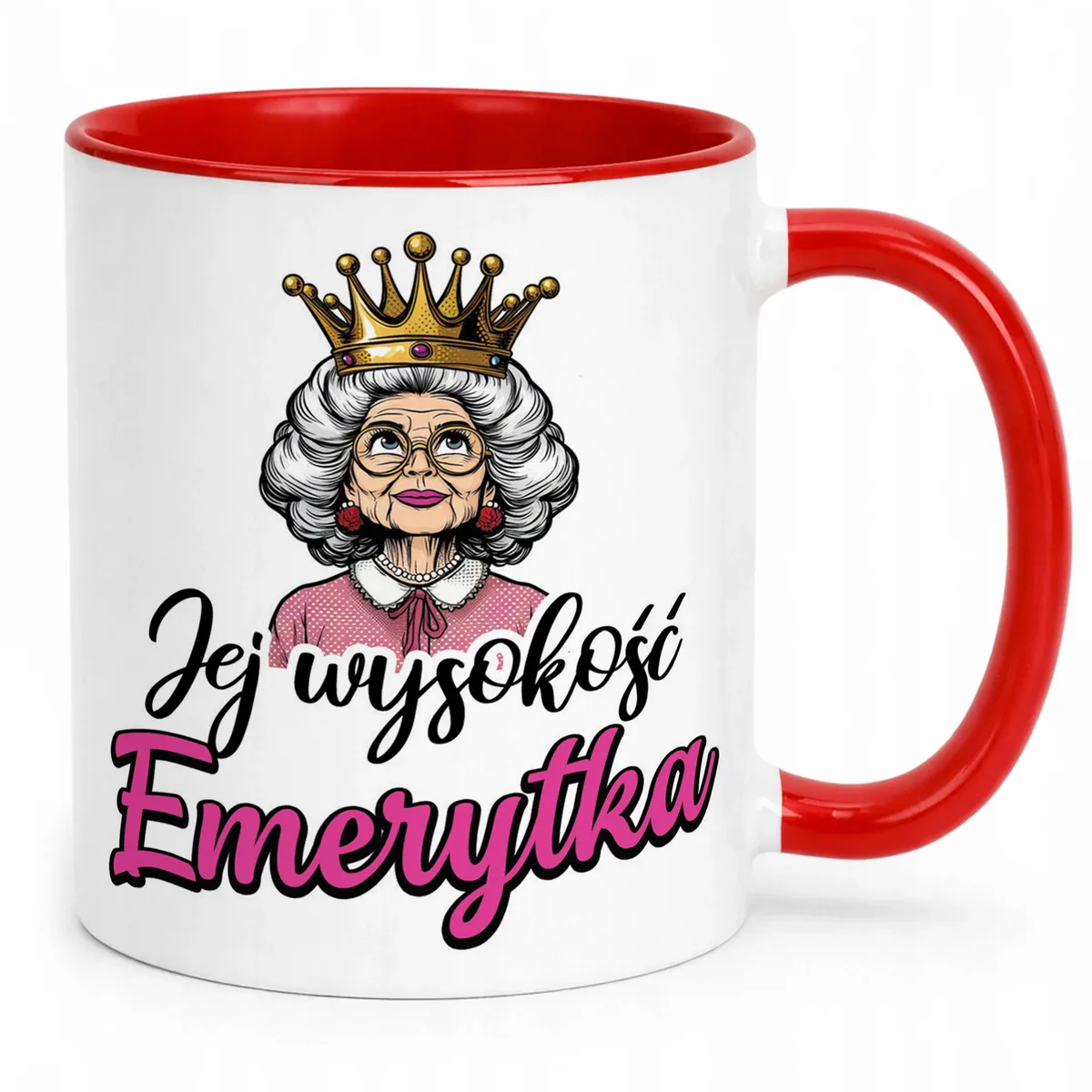 Kubek Czerwony Z okazji Emerytury Dla Emerytki Prezent Upominek