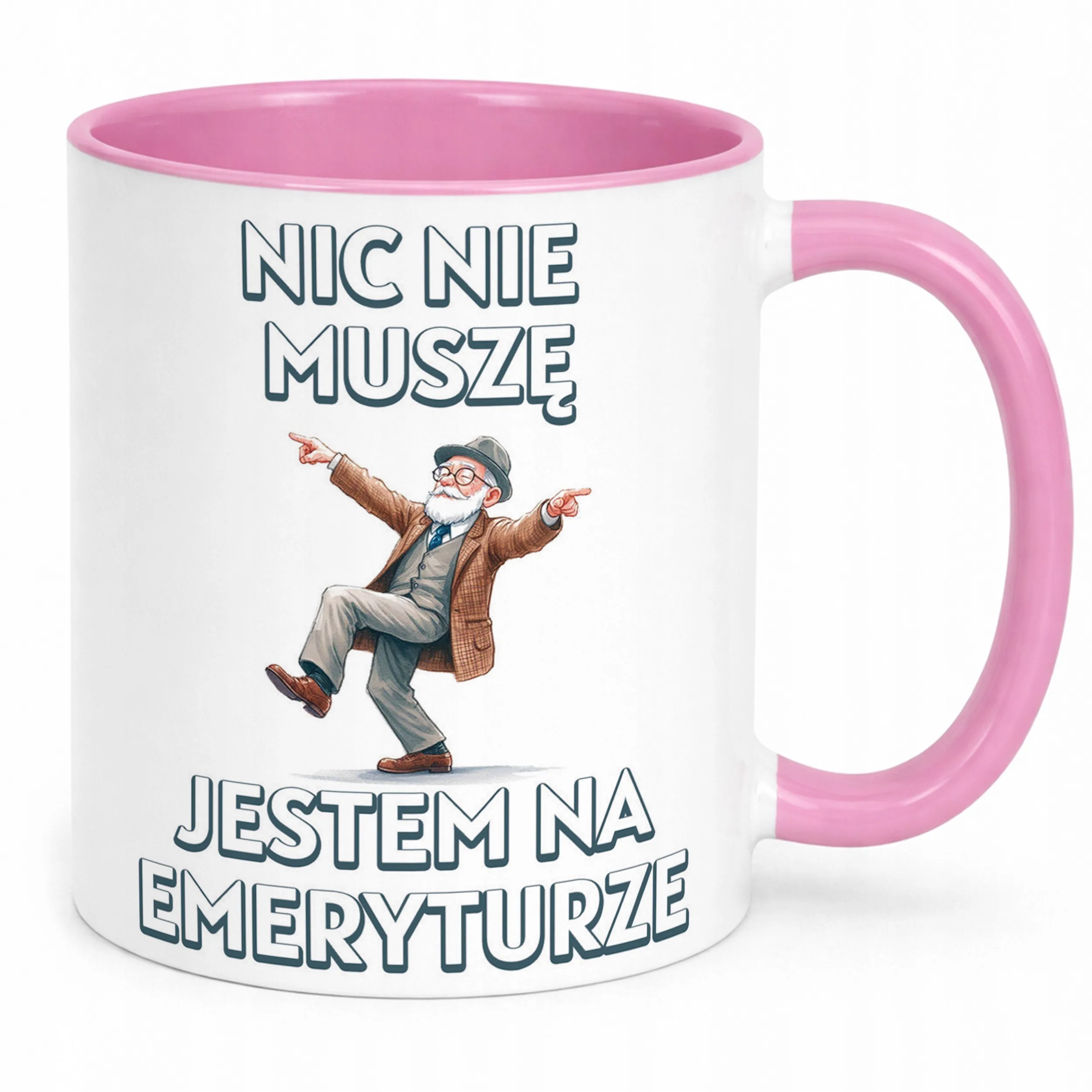 Kubek Różowy Z okazji Emerytury Dla Emeryta Prezent Upominek