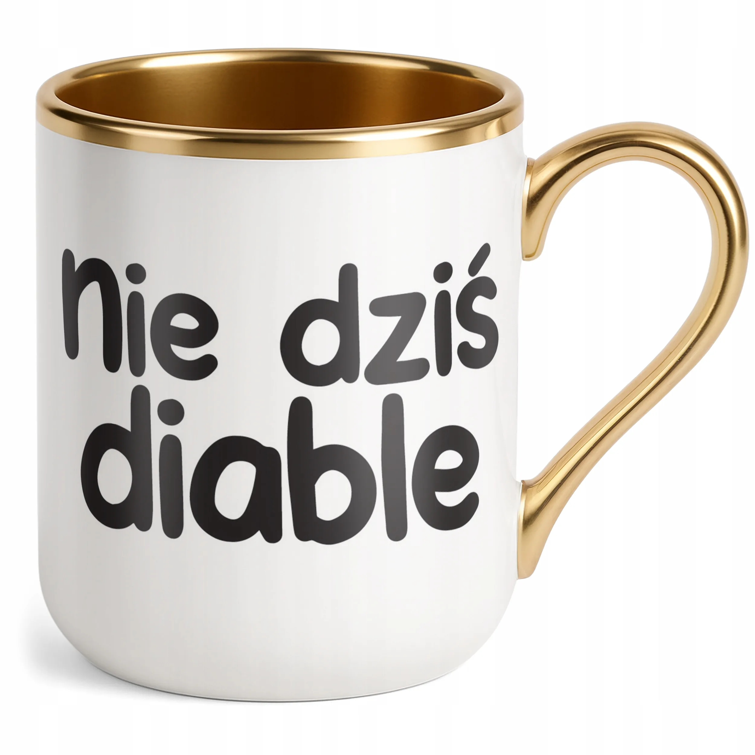 Kubek Premium Złoty Nie Dziś Diable Śmieszny Zabawny Prezent