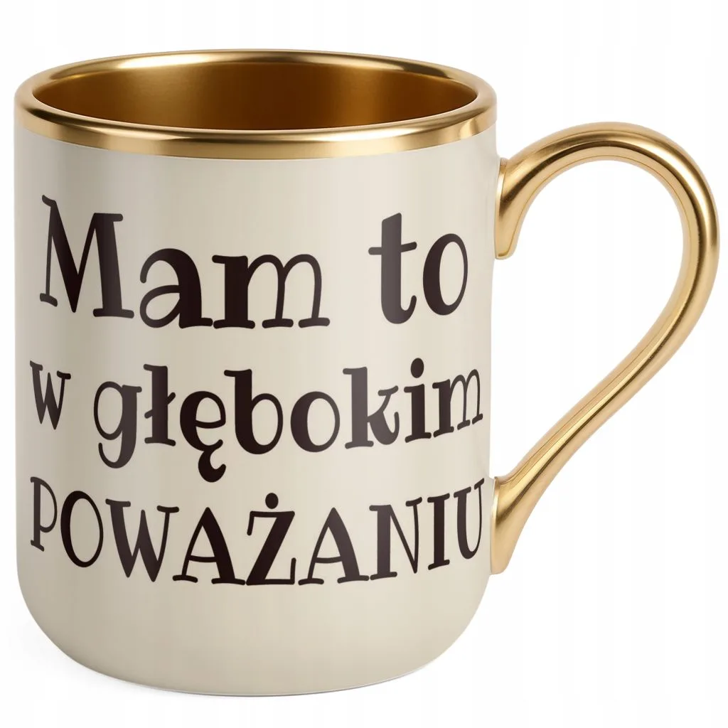 Kubek Premium Złoty Ecru Mam To W Głębokim Poważaniu Prezent