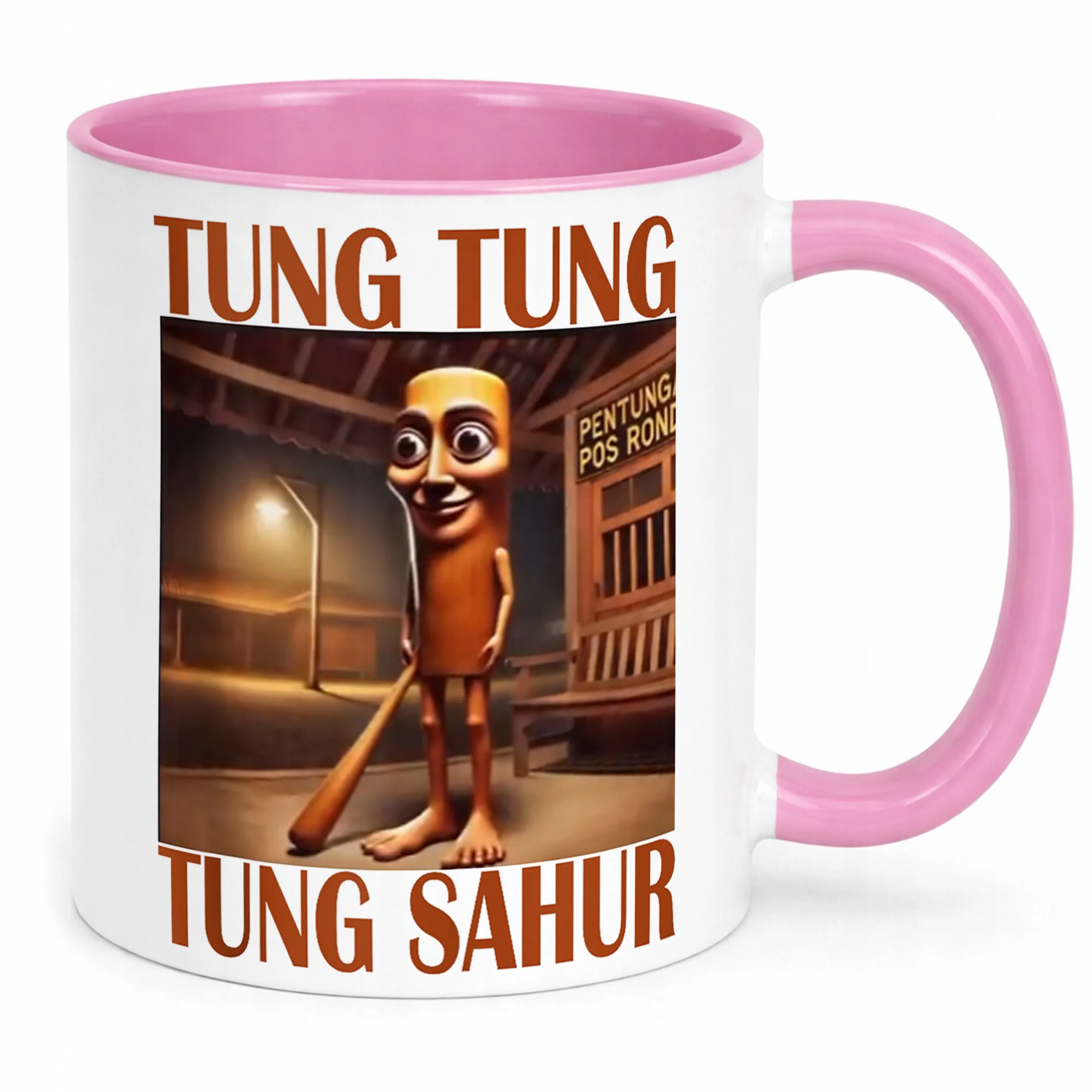 Kubek Różowy Tung Tung Sahur viral tiktok brainrot mem