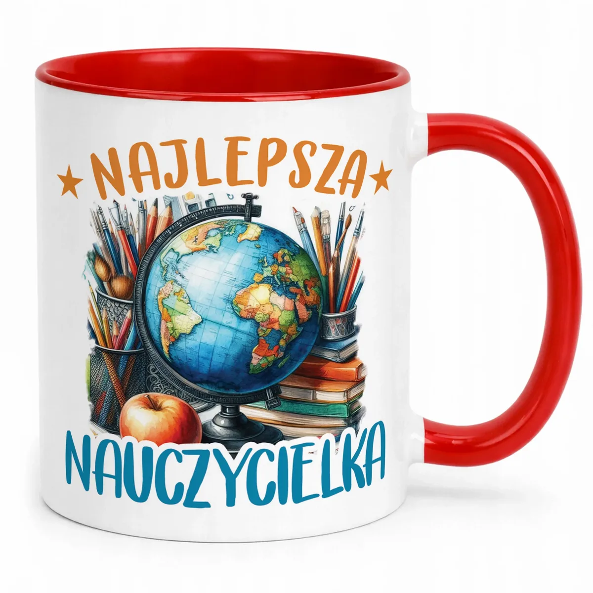 Kubek Czerwony Najlepsza Nauczycielka Dzień Nauczyciela Prezent