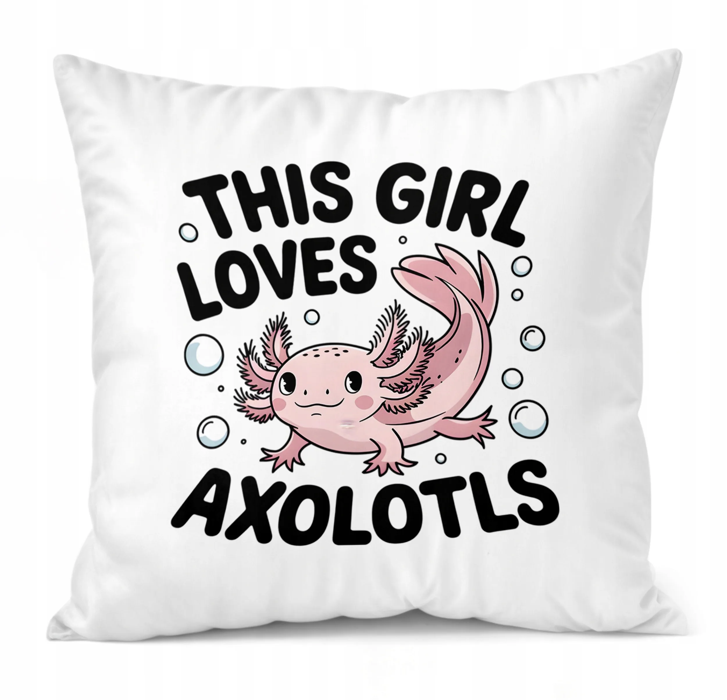 Poduszka biała do przytulania Aksolotl Axolotl Różowy Zwierzak Viral Trend