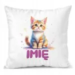 Poduszka 38x38cm Personalizowana Kot Kotek Zwierzak Słodki Dla Dzieci