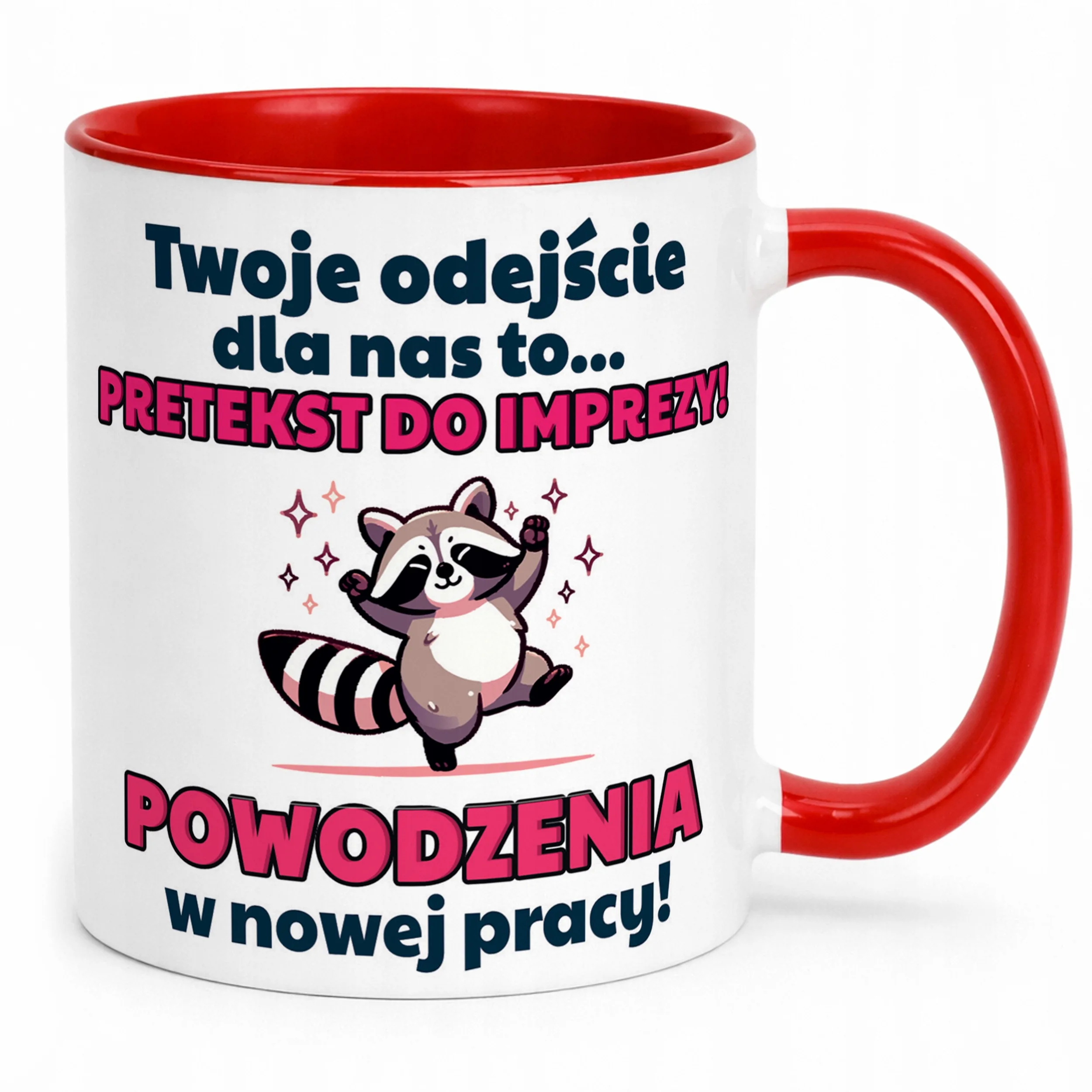 Kubek Czerwony Pożeganie Odejście z Pracy Dla Kolegi Koleżanki Prezent