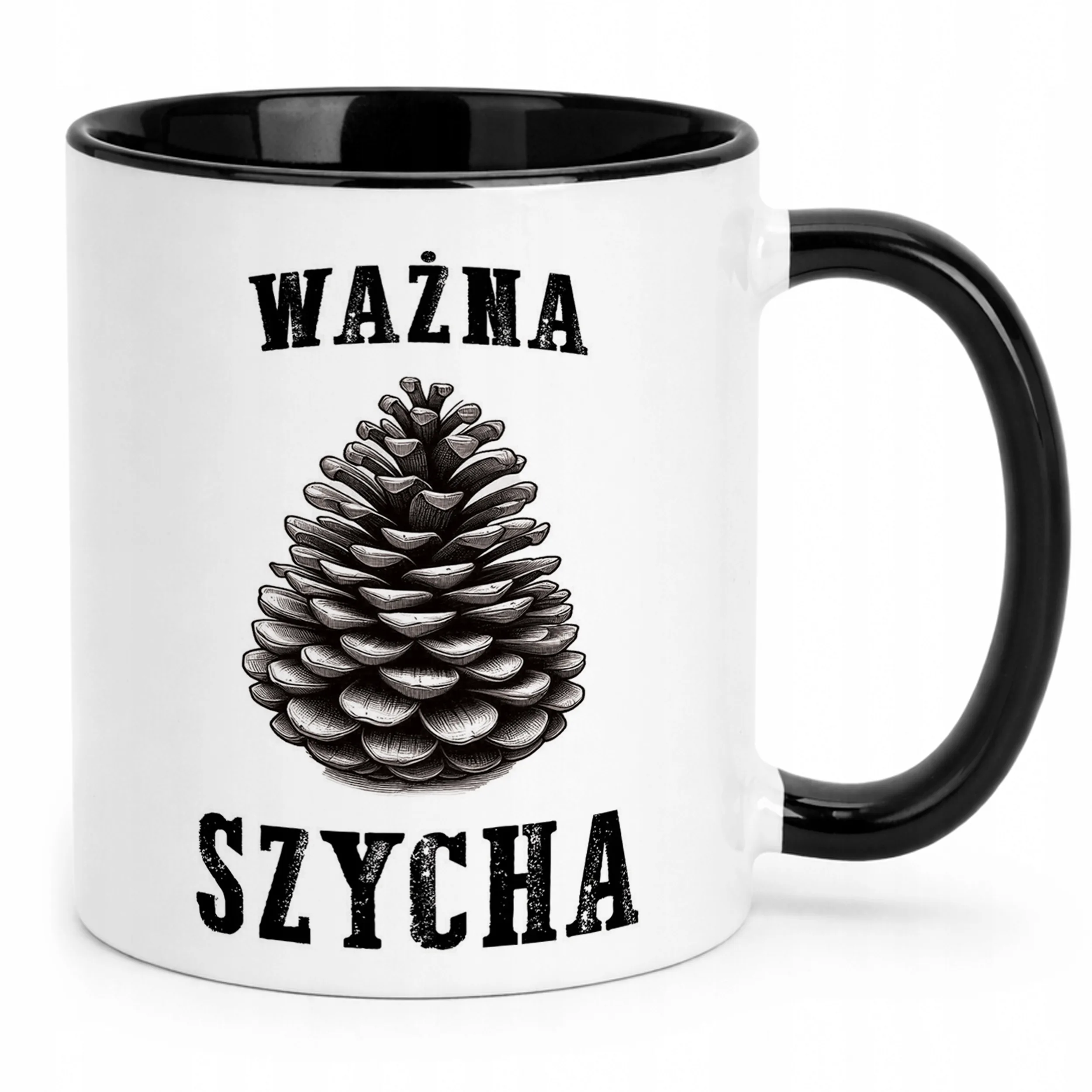 Kubek Czarny Ważna Szycha Praca Prezent Upominek