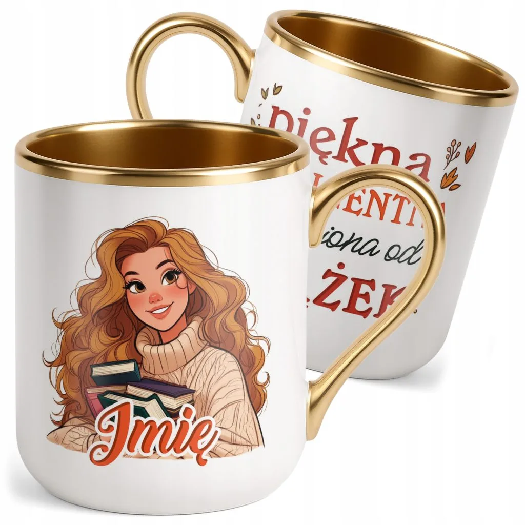 Kubek Premium Złoty Personalizowany Dzień Kobiet Zabawny Prezent Upominek