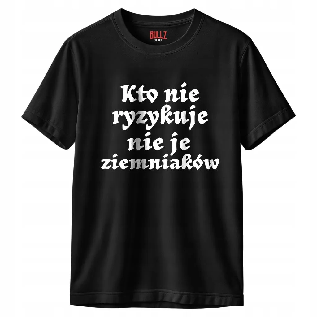 Koszulka czarna męska 1670 Kto Nie Ryzykuje r. 3XL