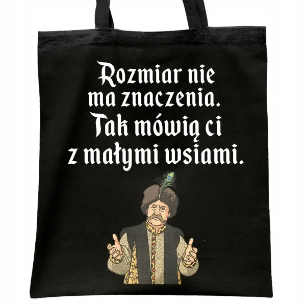 Torba bawełniana czarna na zakupy 1670 Rozmiar Nie Ma Znaczenia