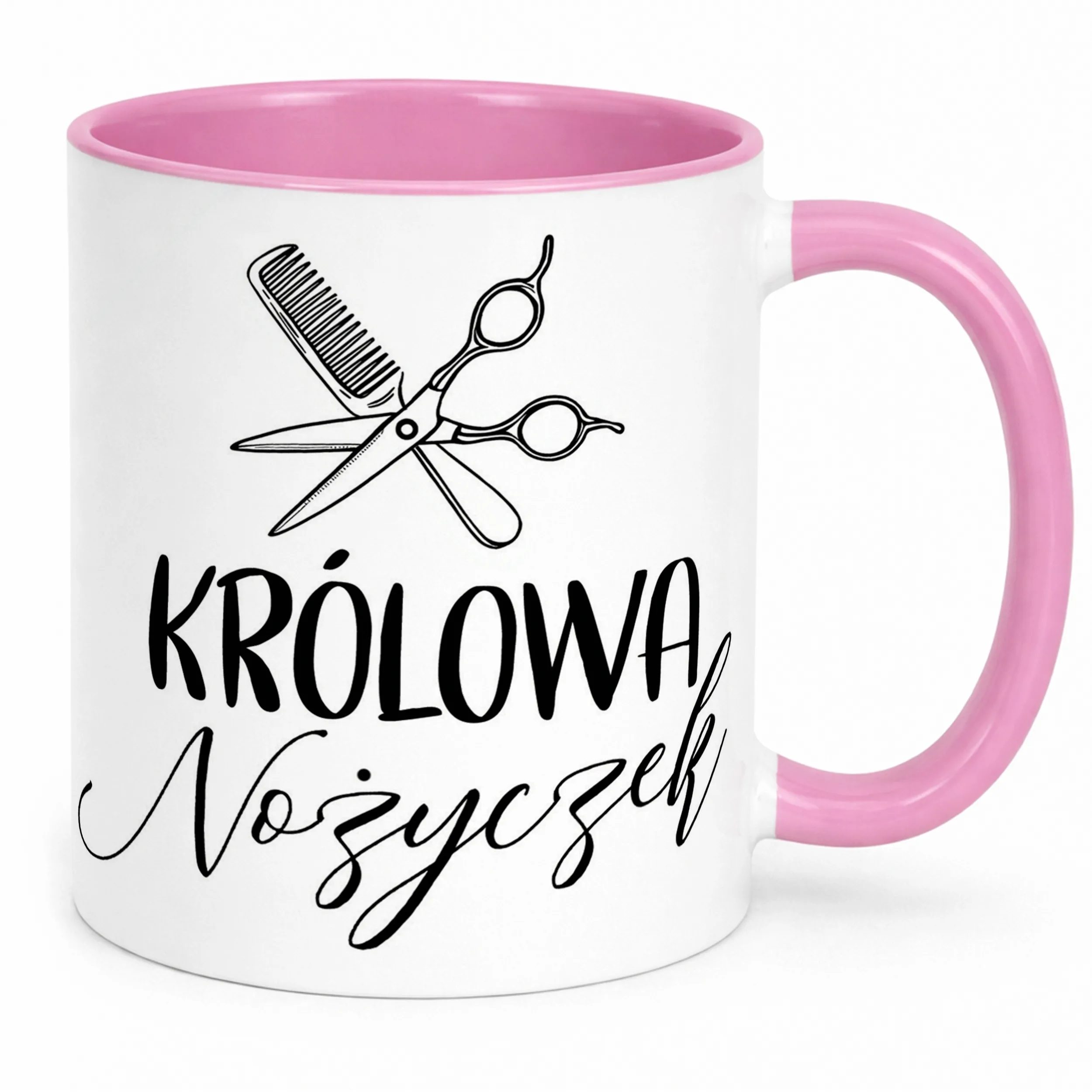 Kubek Różowy Królowa Nożyczek Dla Fryzjerki Barbera Prezent
