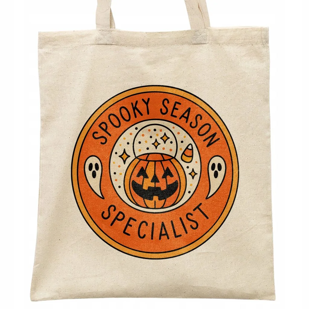 Torba bawełniana na zakupy Halloween Spooky Season Dynia Jesień Prezent