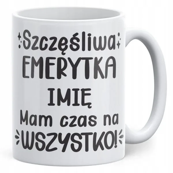 Kubek ceramiczny Personalizowany z okazji Emerytury Dla Emerytki Prezent