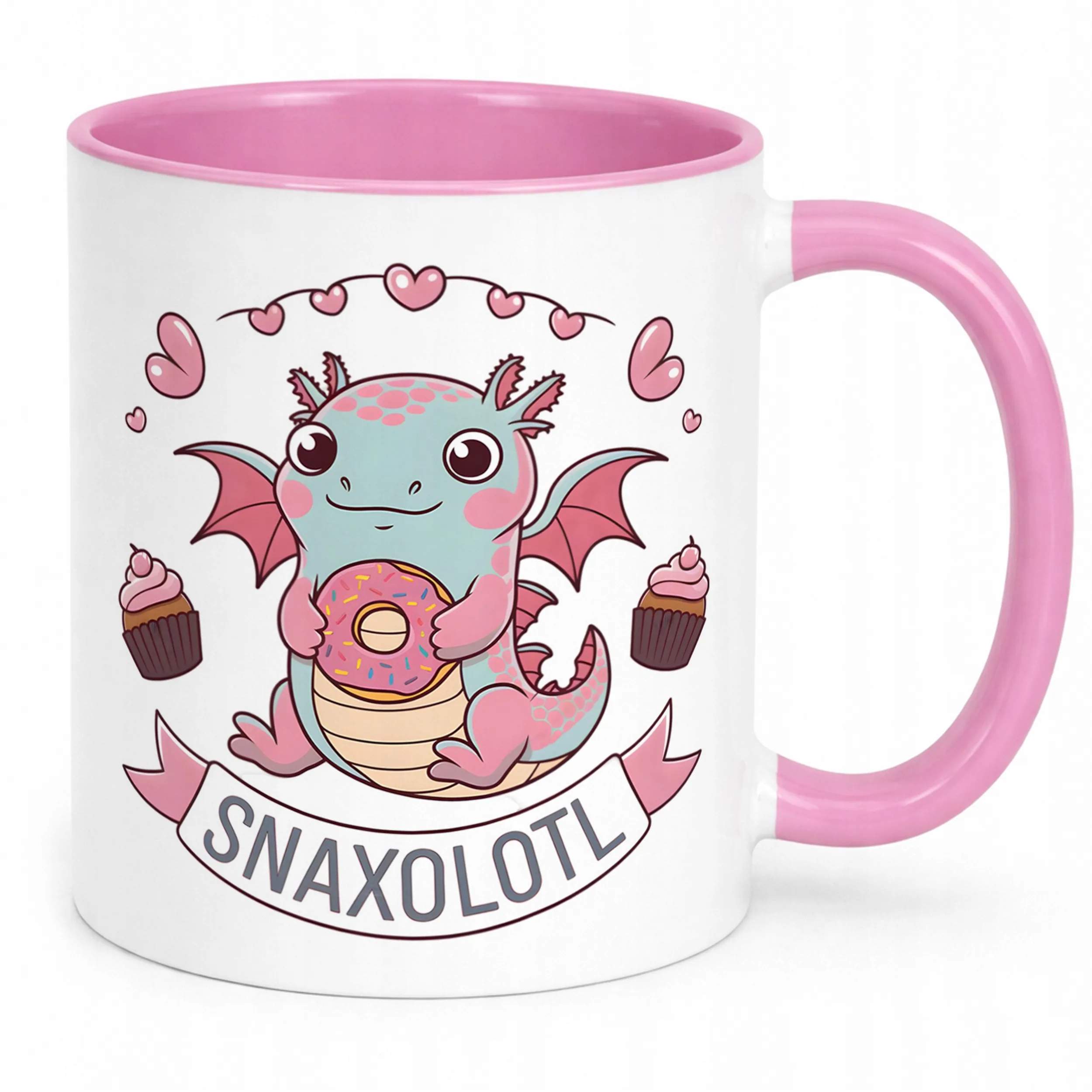 Różowy kubek dla dziecka z axolotlem Aksolotl Axolotl Zwierzak Viral