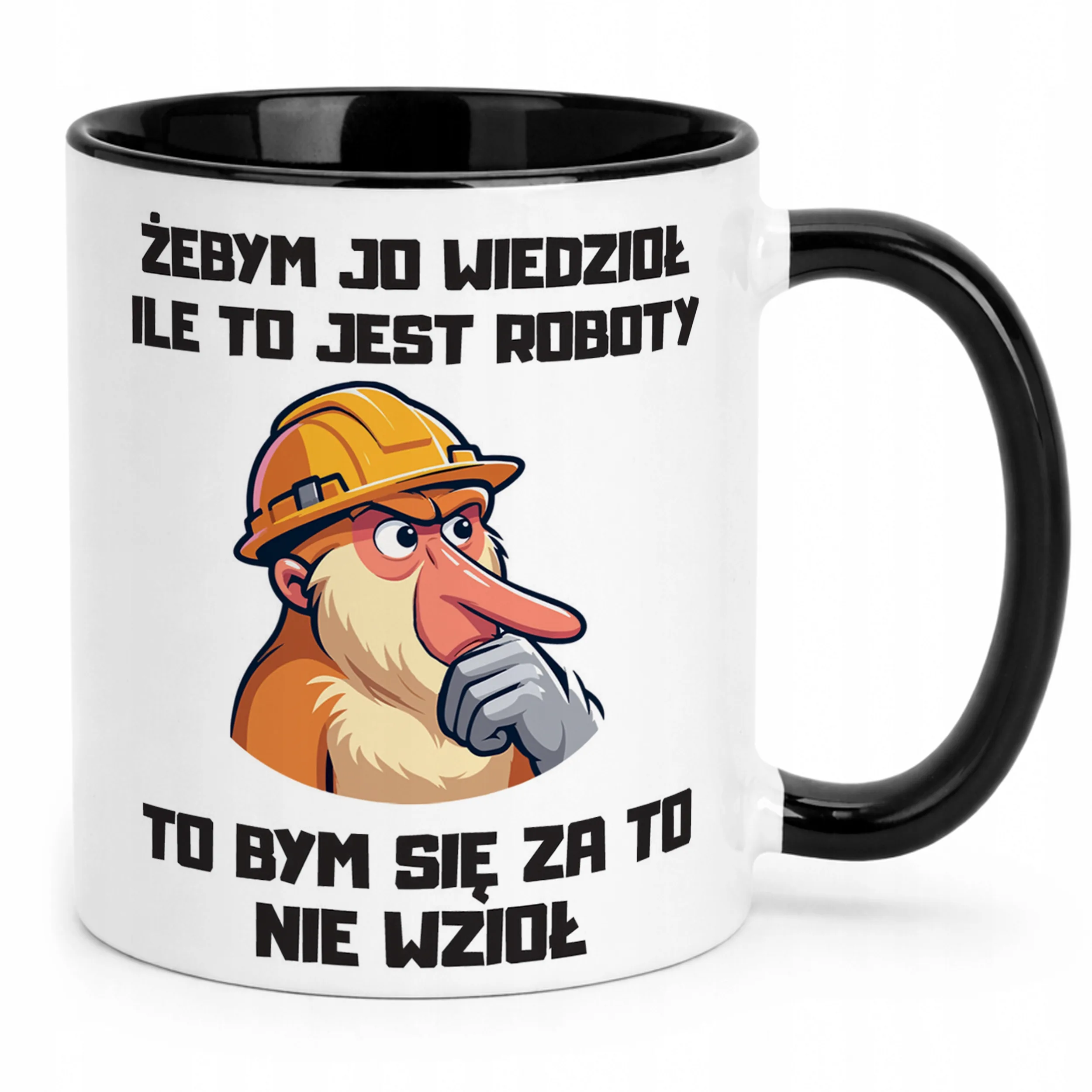 Kubek Czarny Janusz Nosacz Do Pracy Zabawny Prezent Upominek