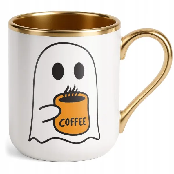 Kubek Premium Złoty Halloween Jesień Dynia Duch Prezent Upominek