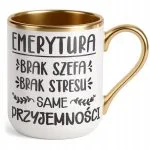 Kubek Premium Złoty Z okazji Emerytury Dla Emeryta Emerytki Prezent