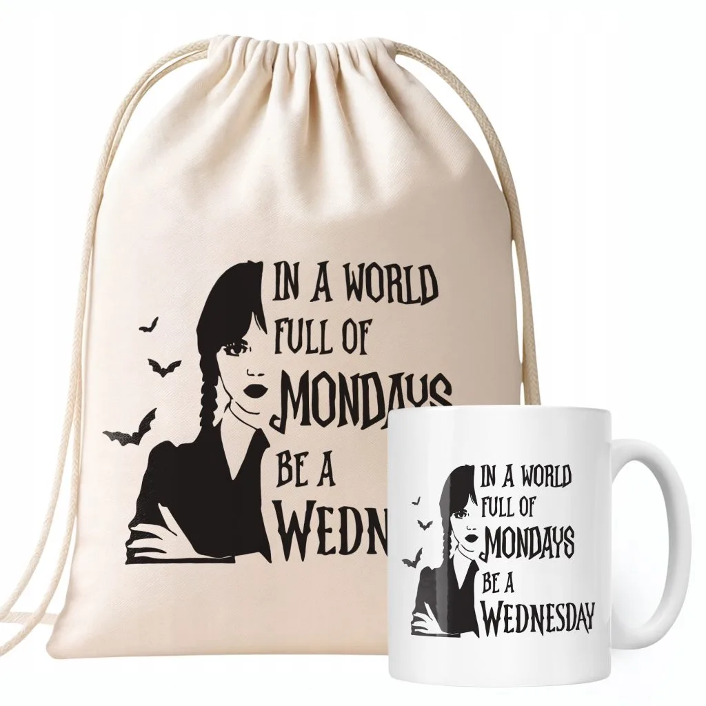 Zestaw Kubek + Plecak Nevermore Wednesday Addams Dla Fanów Prezent