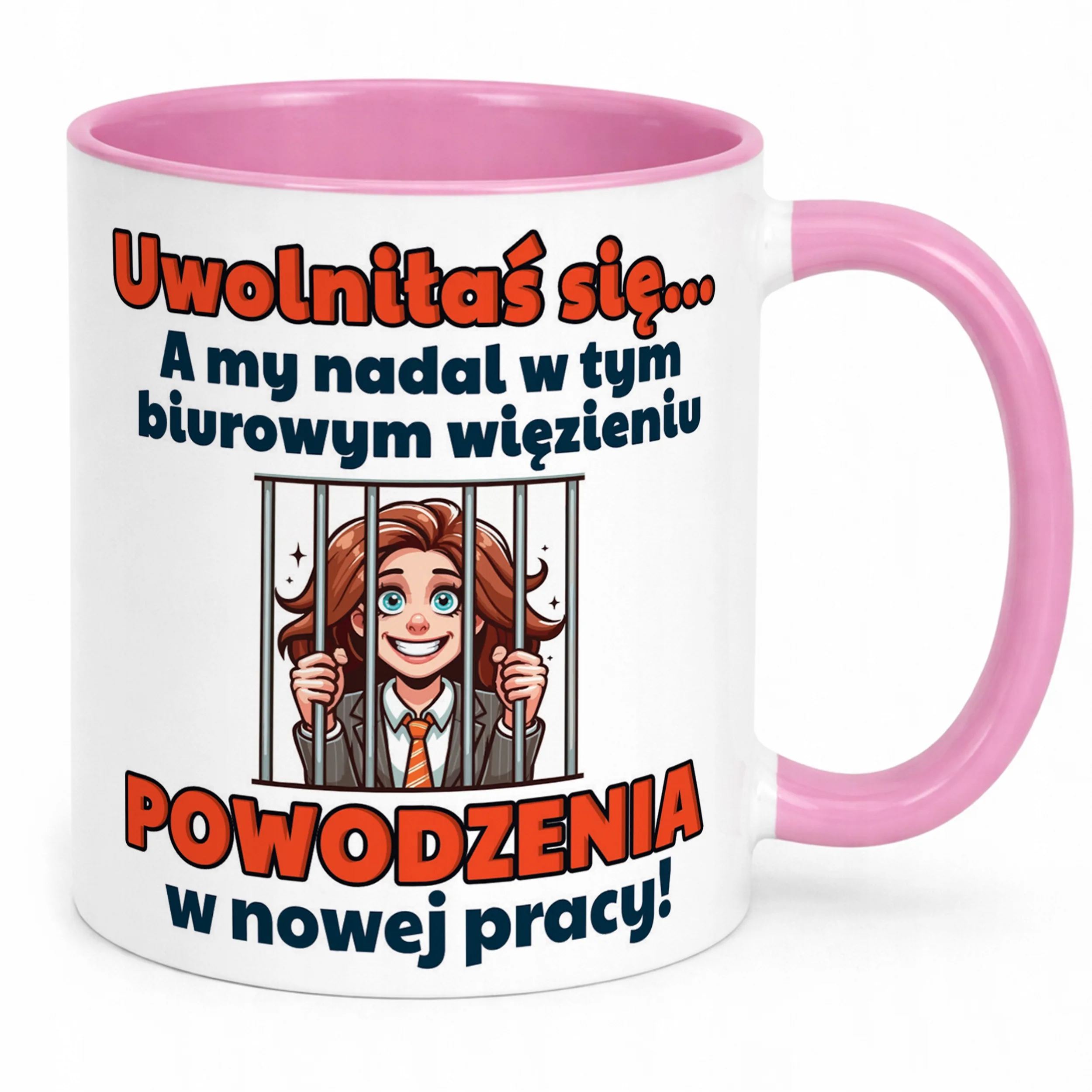 Kubek Różowy Pożeganie Odejście z Pracy Dla Koleżanki Prezent