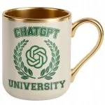 Kubek Premium Złoty Ecru ChatGPT University Zabawny Prezent Upominek
