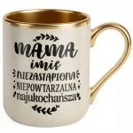 Kubek Premium Złoty Ecru Personalizowany Dzień Matki Dla Mamy