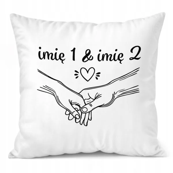 Poduszka 38x38cm Personalizowana na walentynki Z imionami Prezent