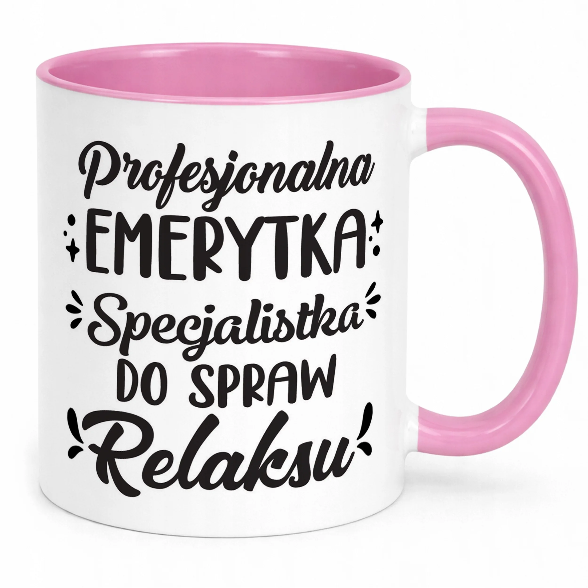 Kubek Różowy z okazji Emerytury Dla Emerytki Prezent Upominek
