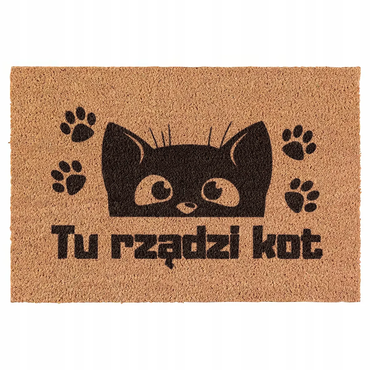 Wycieraczka Tu rządzi kot kokosowa pod drzwi 60x40cm