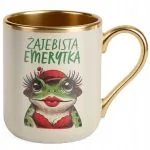 Kubek Premium Złoty Ecru Z okazji Emerytury Dla Emerytki Prezent