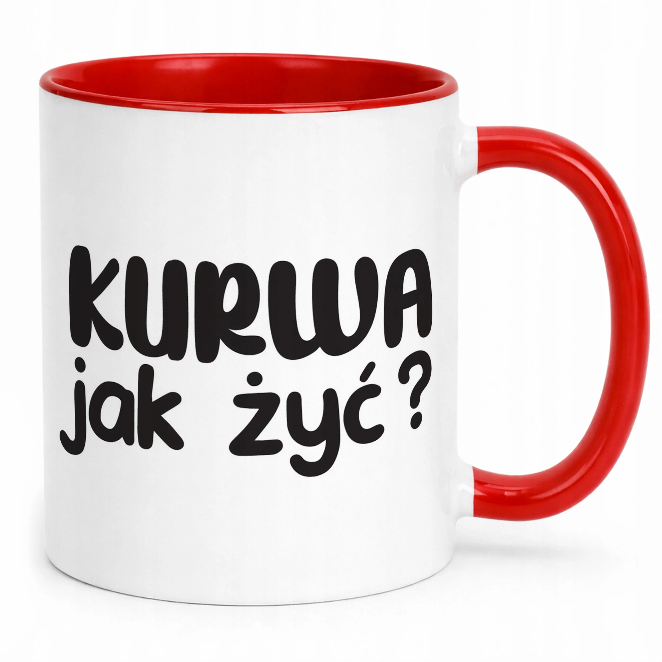 Kubek Czerwony Ku**a Jak Żyć Śmieszny Zabawny Prezent