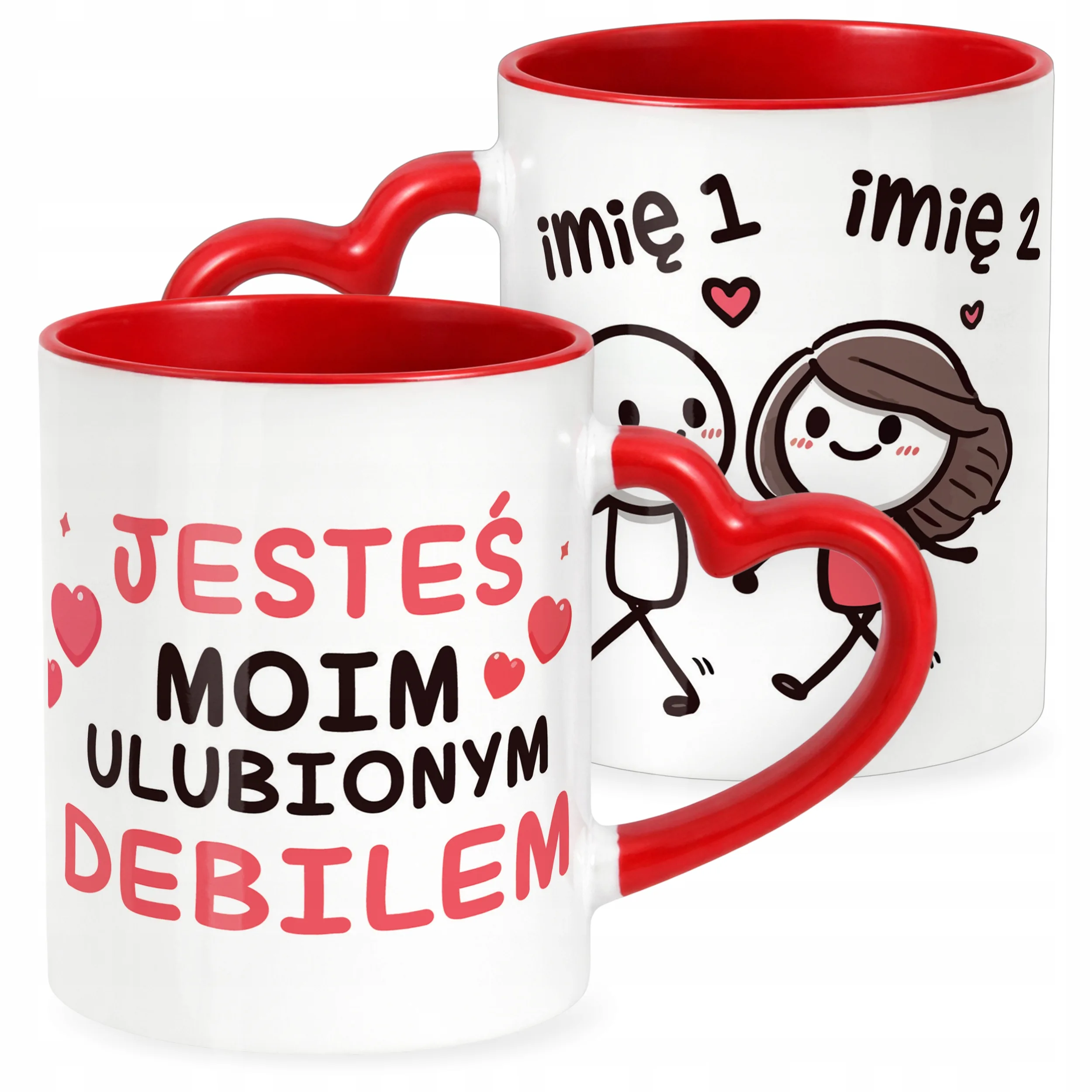 Kubek Walentynkowy Personalizowany Serce Walentynki Prezent Upominek